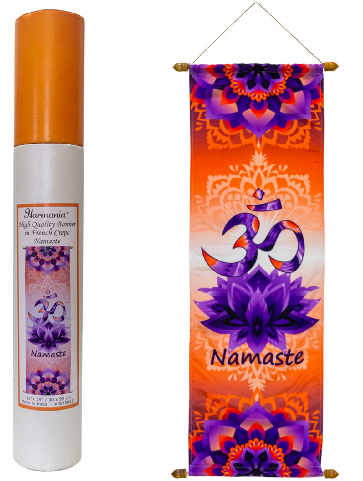 High Quality French Crepe Poly Banner - Om Namaste