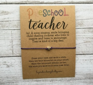 Preschool Teacher Appreciation Gifts Wish Bracelet