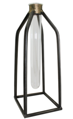 Precia Metal Artform Glass Bud Vase