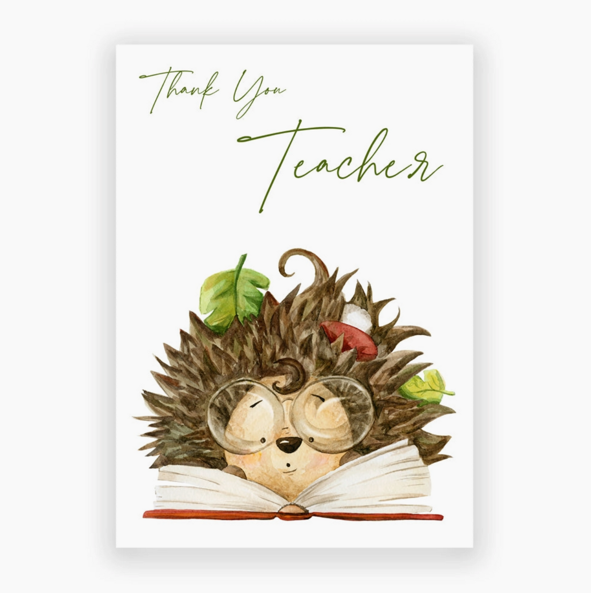 Thank You Teacher Hedgehog Cards