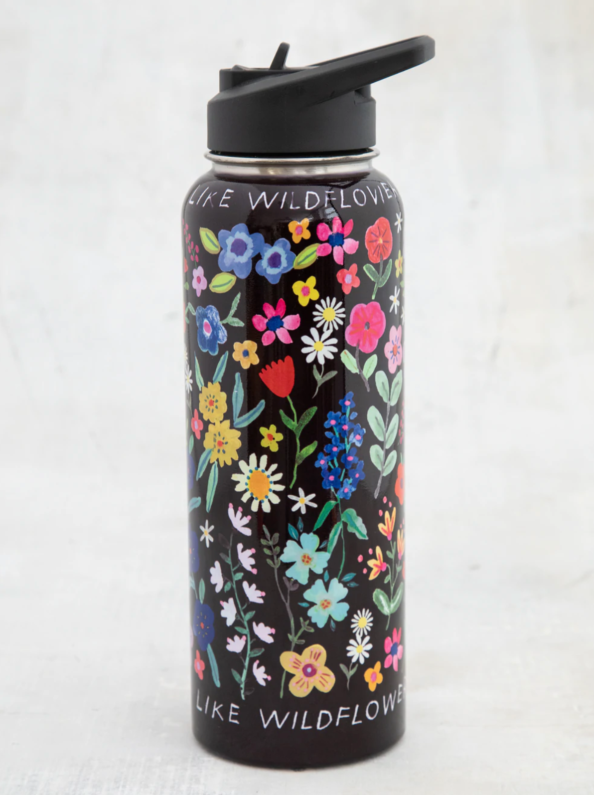 Water Bottle, Reusable 1 Litre Water Bottle With Flip Straw, Hydration  Bottle, Various Designs Available, Gift, Wild Flowers 