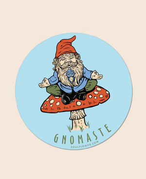 Gnomaste Gnome Meditation Yoga Sticker