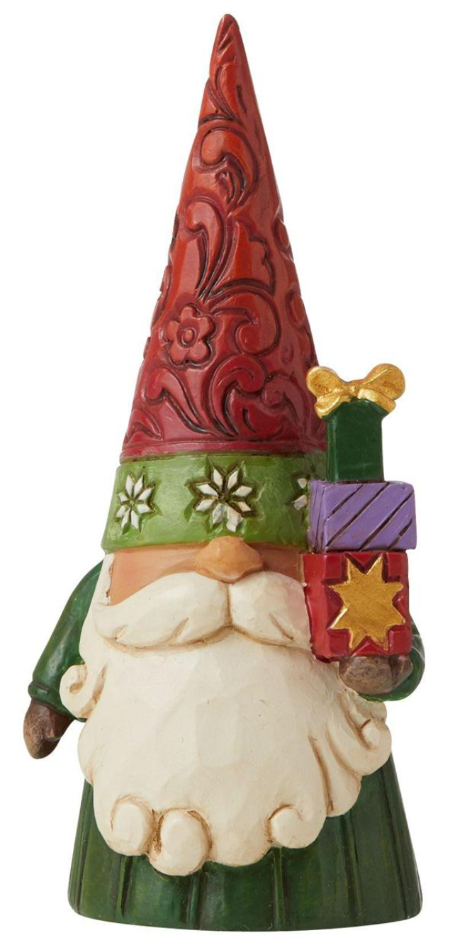 Christmas Gnome Holding Gifts Figure by Jim Shore Heartwood Creek