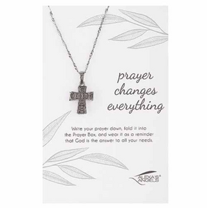 Alexis Angels Prayer Box Cross Adjustable Necklace 18-20" - Carded