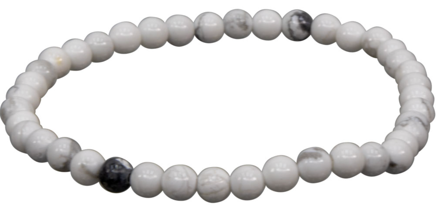 Solid Tone Stone Beads Charm Bracelet by Aloha 808: White