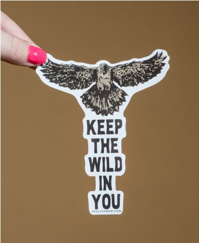 Keep the Wild in You Hawk Sticker