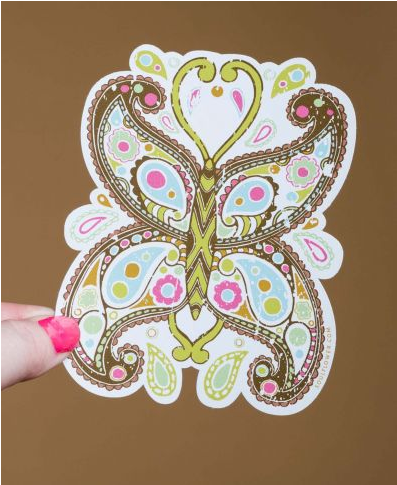 Paisley Butterfly Sticker