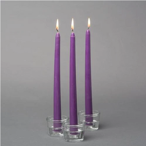 Purple Taper Candle 10"