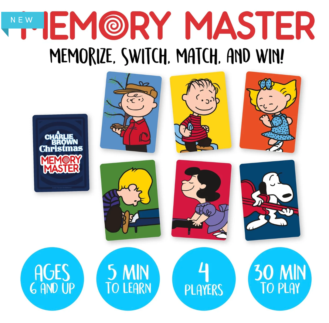 Peanuts Charlie Brown Christmas Memory Master Card Game - Sunnyside ...