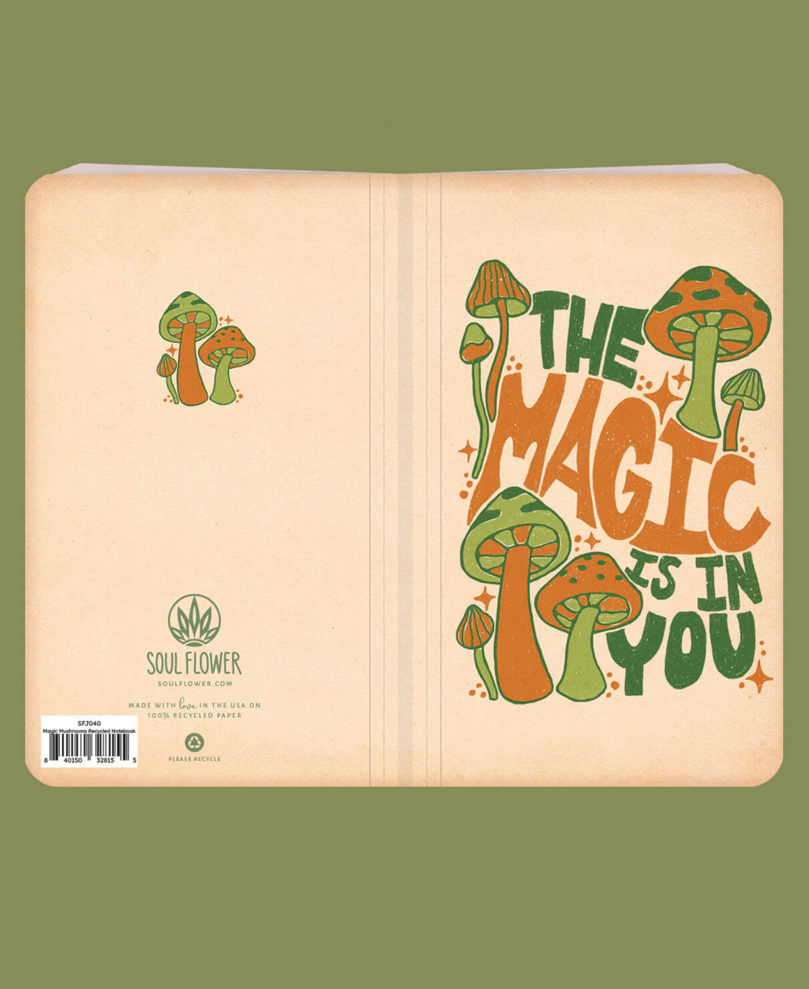 Magic Mushrooms Scene Recycled Notebook