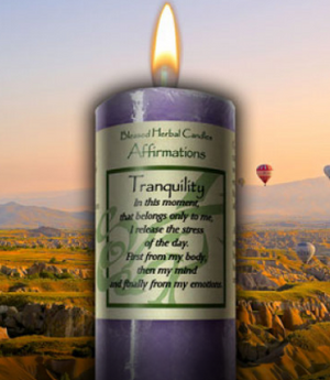 Tranquility Affirmation ~ Blessed Herbal Candle