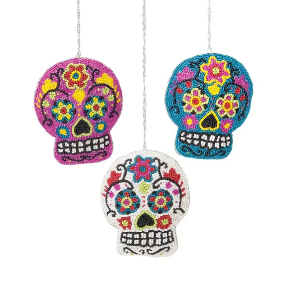 Bead Sugar Skull Ornament