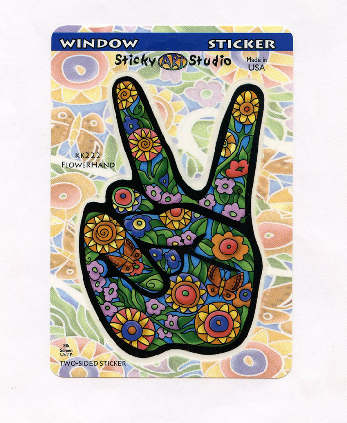 Flowerhand Peace Art Decal Window Sticker