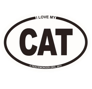 I Love My CAT Oval Sticker