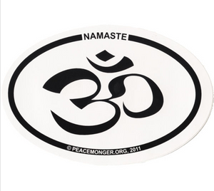 Namaste Om/Aum Symbol Oval Sticker