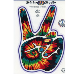 Tie Dye Peace Hand Art Decal Window Sticker