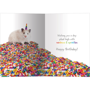 Rainbow Sprinkles Mouse Birthday Card