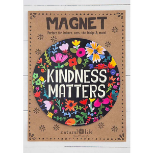 Kindness Matters Black Floral Car Magnet
