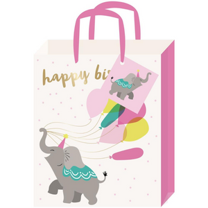 Balloon Elephant Goil Foil Accent Large Gift Bag