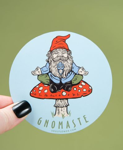 Gnomaste Gnome Meditation Yoga Sticker