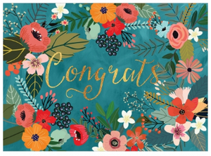 Congrats Flowers Vibrant Congratulations Greeting Card