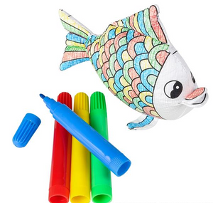 Fish Color-A-Pal Marker and Plush Canvas Set
