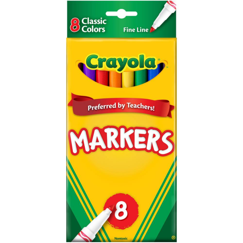 8 count Crayola Fine Line Markers Classic Colors