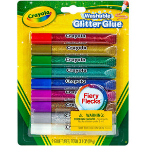 9 count Crayola Washable Glitter Glue Pens
