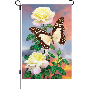 White Lady Swallowtail Butterfly 12" Garden Flag