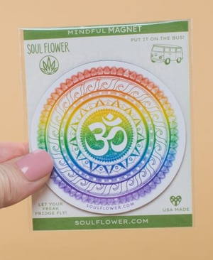 Rainbow OM Mandala Mindful Magnet