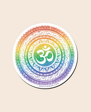 Rainbow OM Mandala Mindful Magnet