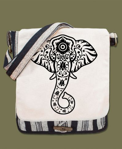 Elephant Vibes Canvas Messenger Bag