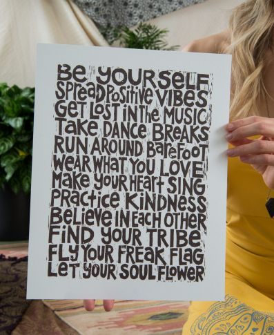 Let your Soul Flower Positive Vibes Manifesto Art Print