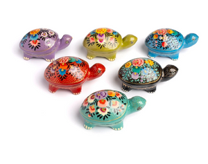 Paradise Handpainted Turtle Box Handcrafted in India ~ Assorted Colors