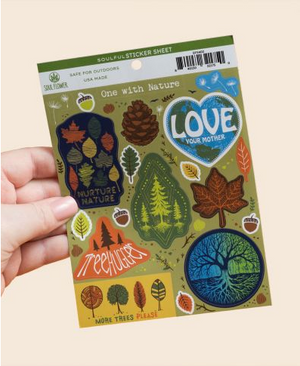 One with Nature Treehugger Sticker Sheet