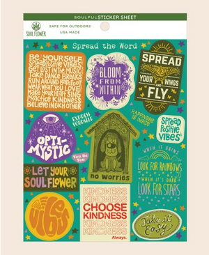 Spread the Word Kindness Inspiration Sticker Sheet