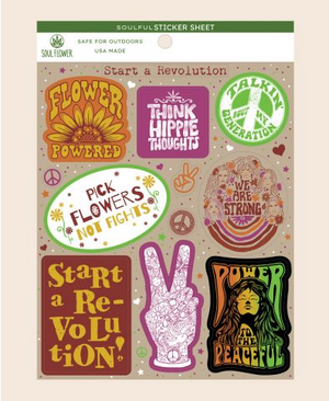 Start a Revolution Flower Power Peaceful Meditate Sticker Sheet