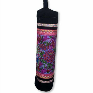 Flower Power Embroidered Hmong Yoga Mat Bag