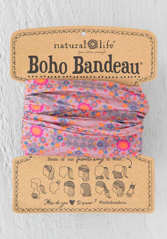 Pink Flower Stamp Boho Bandeau