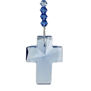 Sapphire Crystal Cross Suncatcher