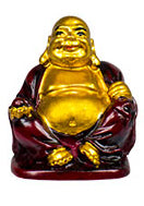 2" Gold & Red Buddha Figurines (Safe Travels, Prosperity, Love, Spiritual Journey, Happy Home, and Long Life)
