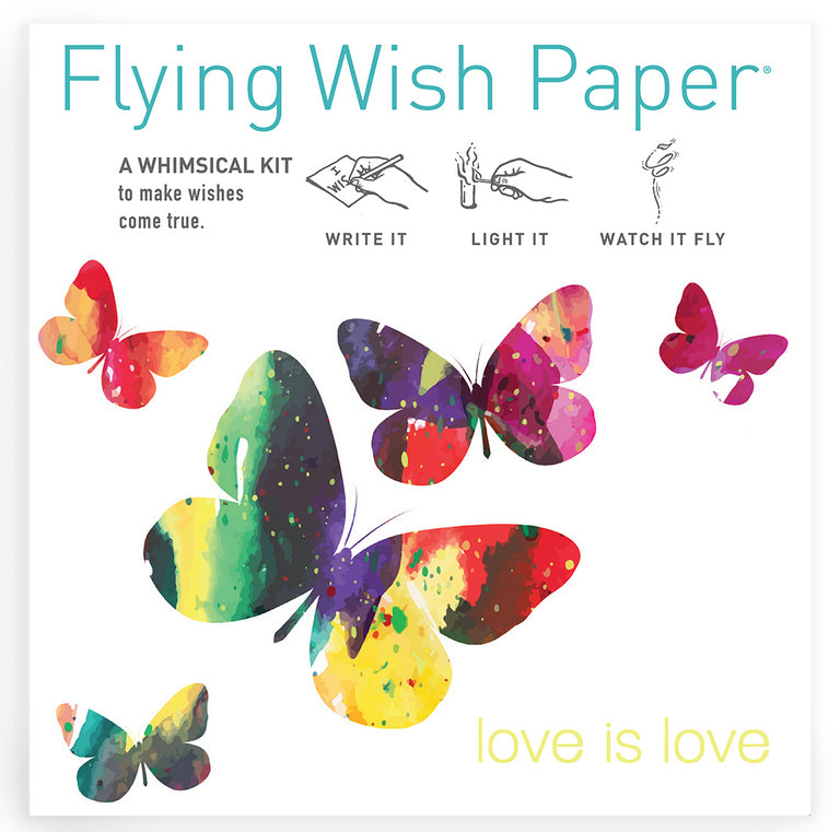 Flying Wish Paper - Write it., Light it, & Watch it Fly - BUTTERFLY,  Spiritual Tool for Mediation & Affirmation - 5 x 5 - Mini Kits 