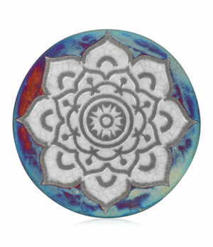 Mandala Coasters Set from Raku Pottery