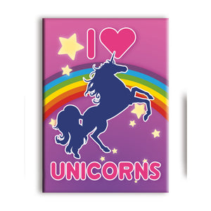 I Love Unicorns Flat Magnet