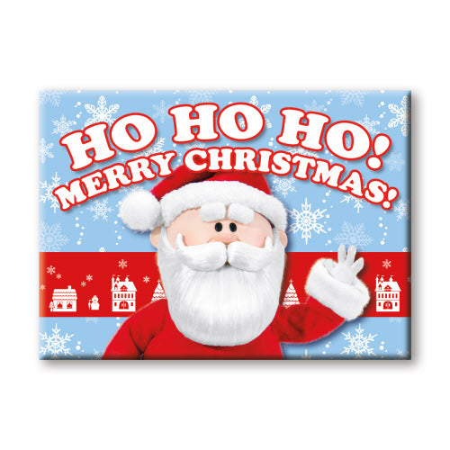 Ho Ho Ho! Merry Christmas Santa Claus Rudolph The Red-Nosed Reindeer Flat Magnet