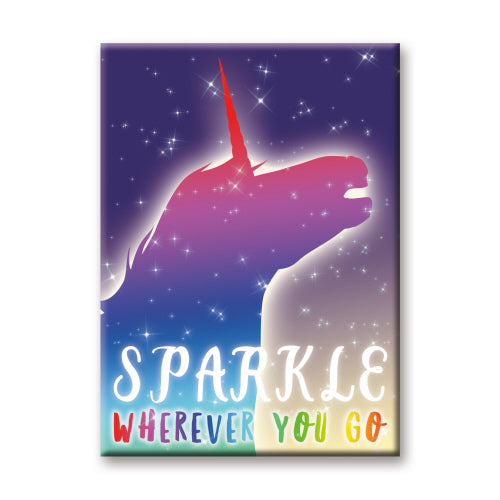 Sparkle Wherever You Go Unicorn Flat Magnet