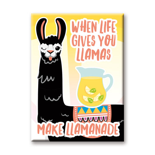 When Life Gives You Llamas Make Llamanade Llama Flat Magnet