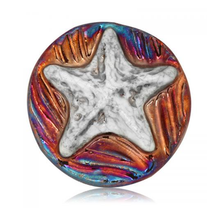Starfish Medallion Magnet from Raku Pottery