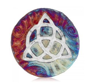 Celtic Trinity Medallion Magnet from Raku Pottery